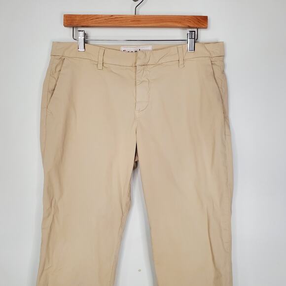 Frank & Eileen Wicklow Italian Chino Khaki Straight Leg Mid Rise Pants Size 10 - Picture 6 of 10